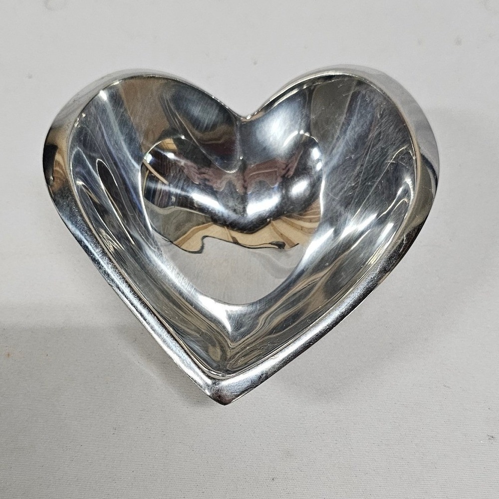 Nambe MT0810 Heart Bowl Silver Alloy Metal Ring Dish Decor 2015 4.5 inch